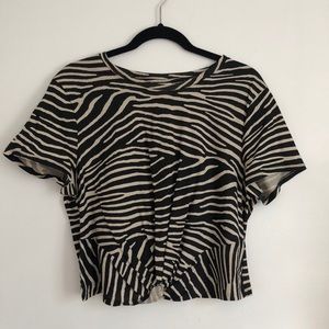Zebra print shirt in neutral tones